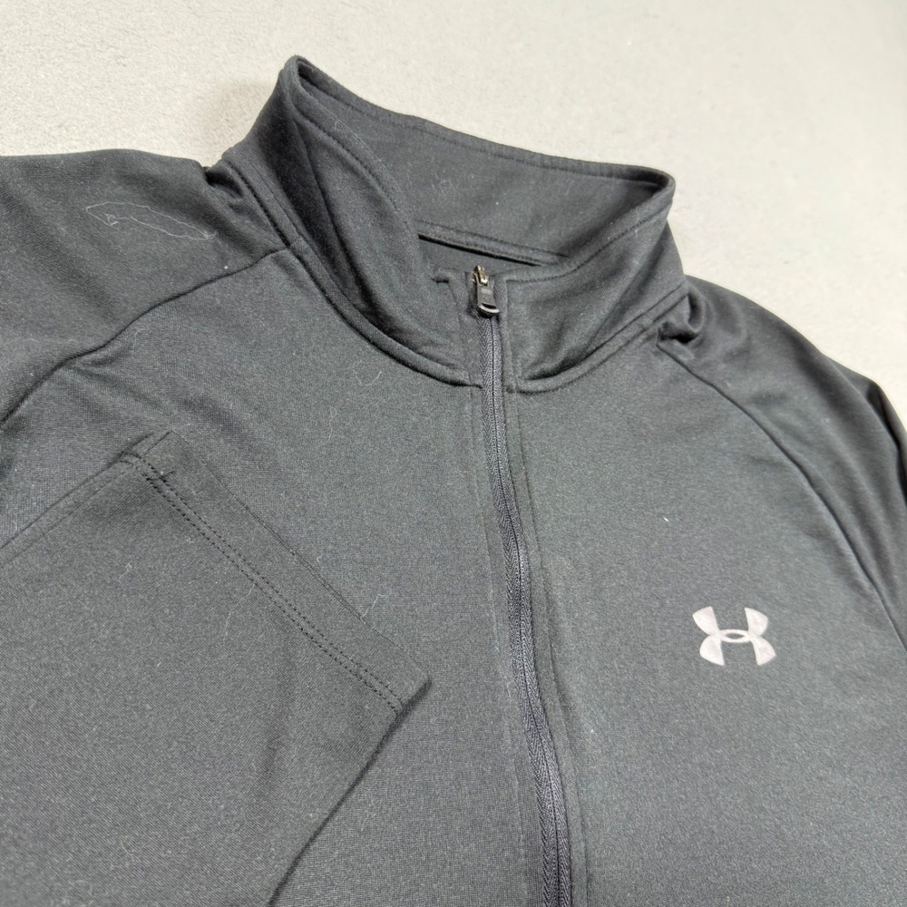 Under Armour Mens Tech 1/2 Zip Pullover Black Long Sleeve Training Top Large